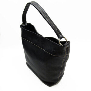 Prada hobo bag single leather Daino strap Black shoulder Vitello